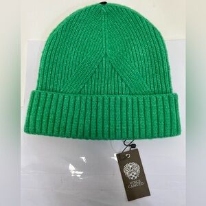 Vince Camuto Vibrant Green Ribbed Beanie